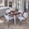 Regency Kahlo Square Table & Chair Sets, 30 W, 30 L, 29 H, Wood, Metal, Plastic Top, Cherry TPL3030CHCM47GY - alternate 1